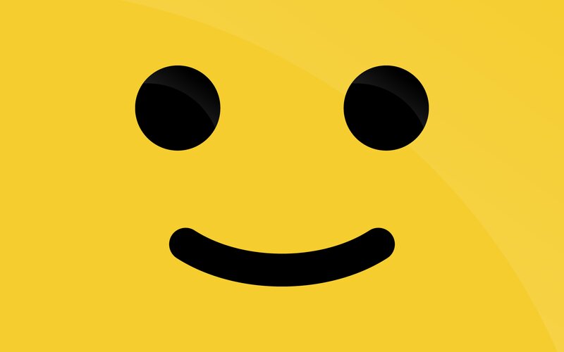Yellow Smiley Face — Neutral, Vector Art, Eyes