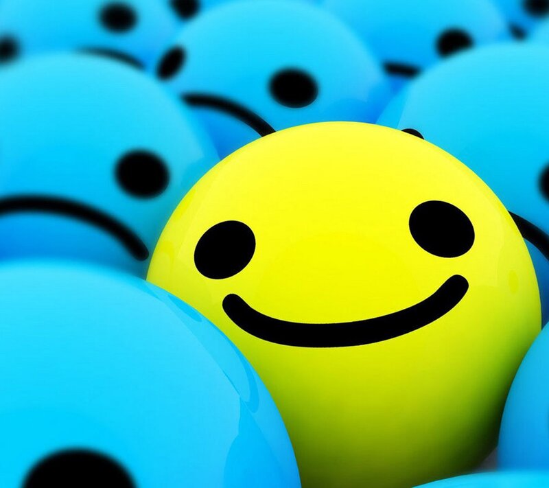 Yellow Smiley Face — Playful, 3d Render, Blue Smiley Faces