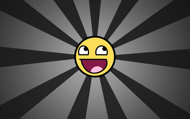 Yellow Smiley Face — Playful, Digital Art, Radiating Lines