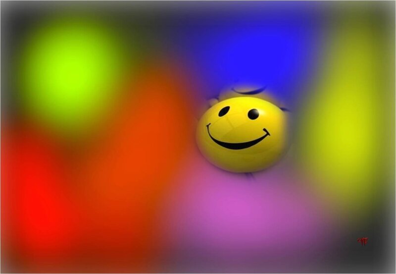 Yellow Smiley Face — Playful, Digital Art, Smiley Face