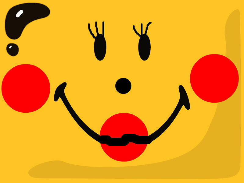 yellow smiley face with red cheeks