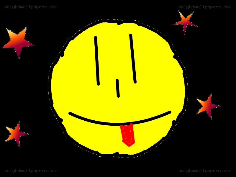 yellow smiley face with stars
