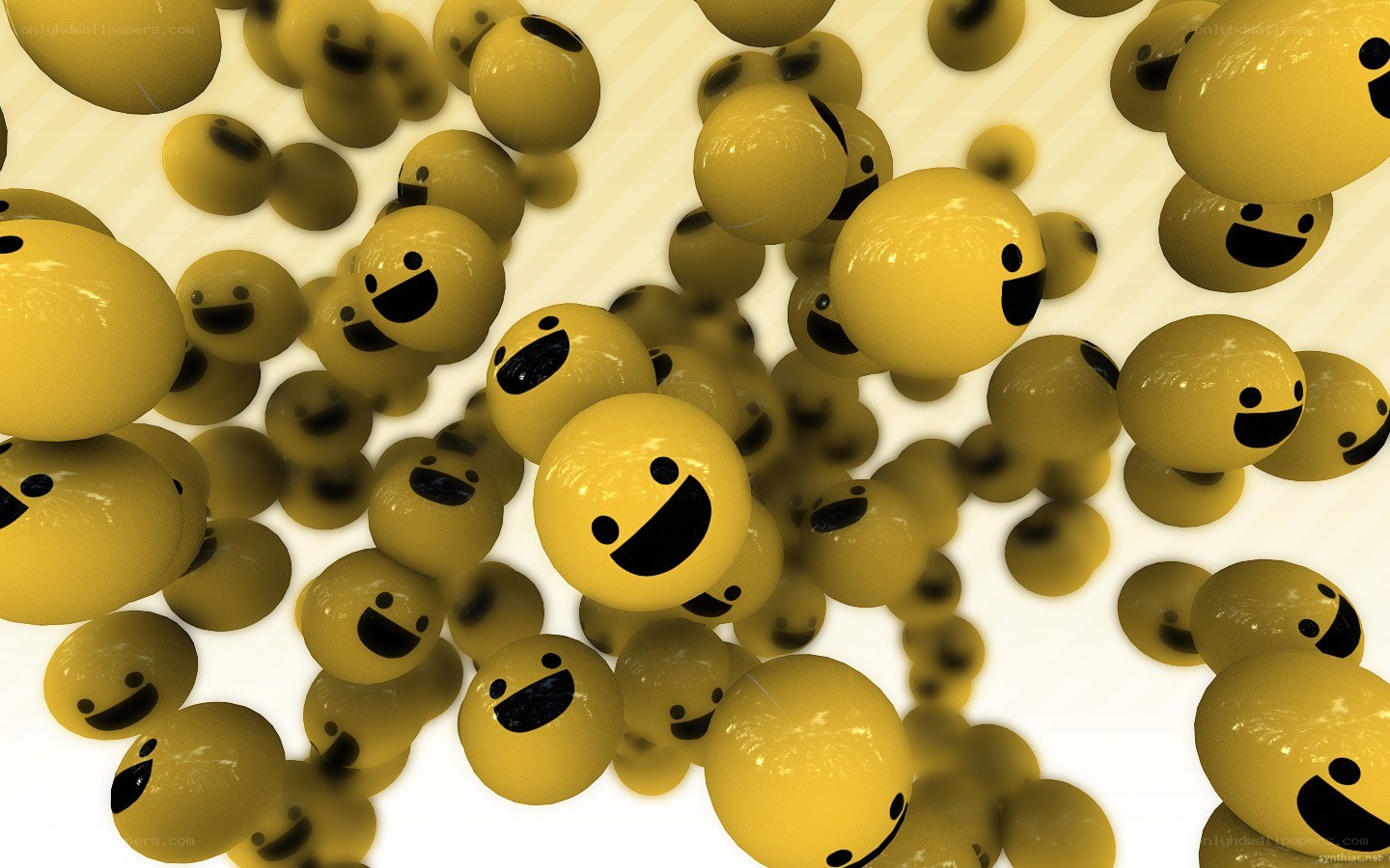yellow smiley faces floating