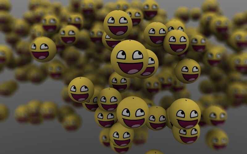 Yellow Smiley Faces — Playful, 3d Render, Smiley Faces, Gray Background
