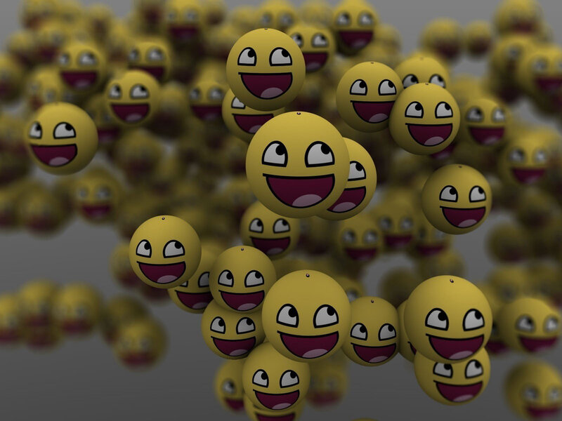 Yellow Smiley Faces — Playful, Digital Art, Smiley Faces, 3d Render