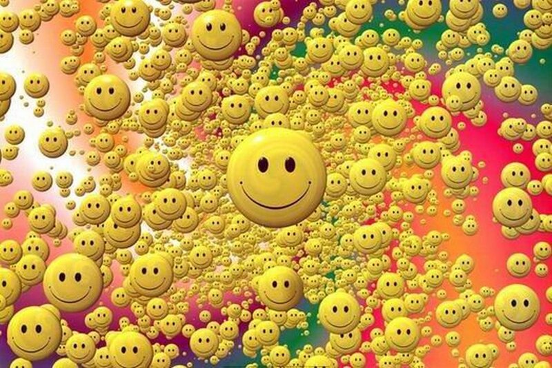 Yellow Smiley Faces — Playful, Digital Art, Smiley Faces