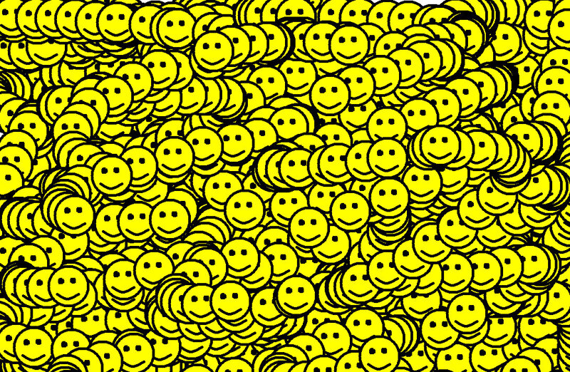 Yellow Smiley Faces — Playful, Vector Art