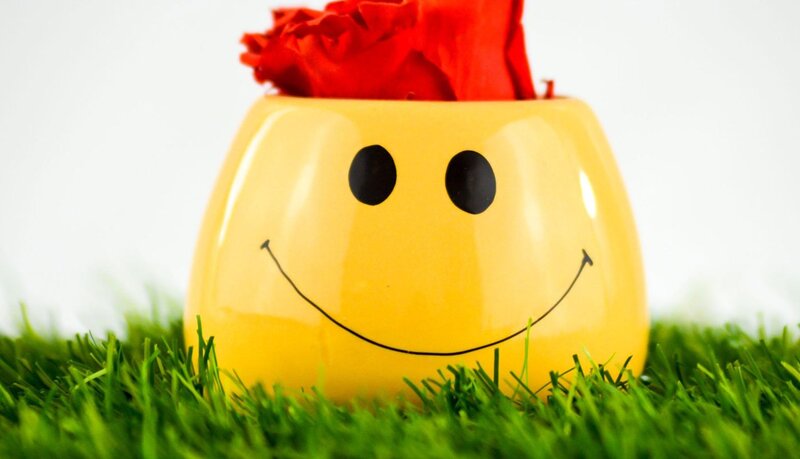 Yellow Smiley Pot