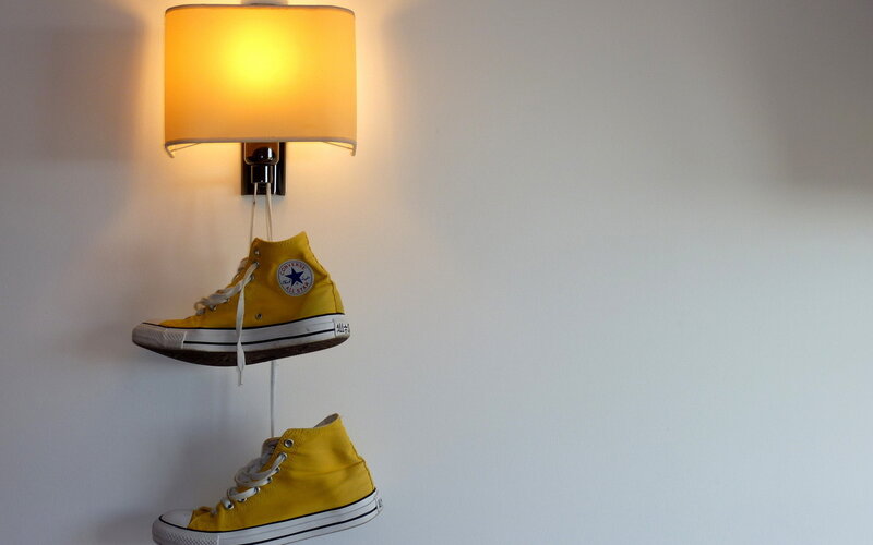 Yellow Sneakers Hanging