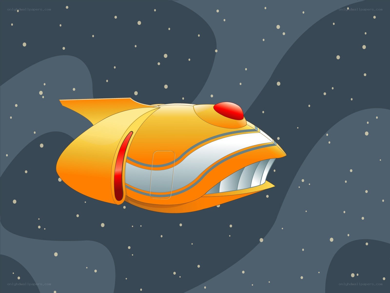 yellow spaceship in space