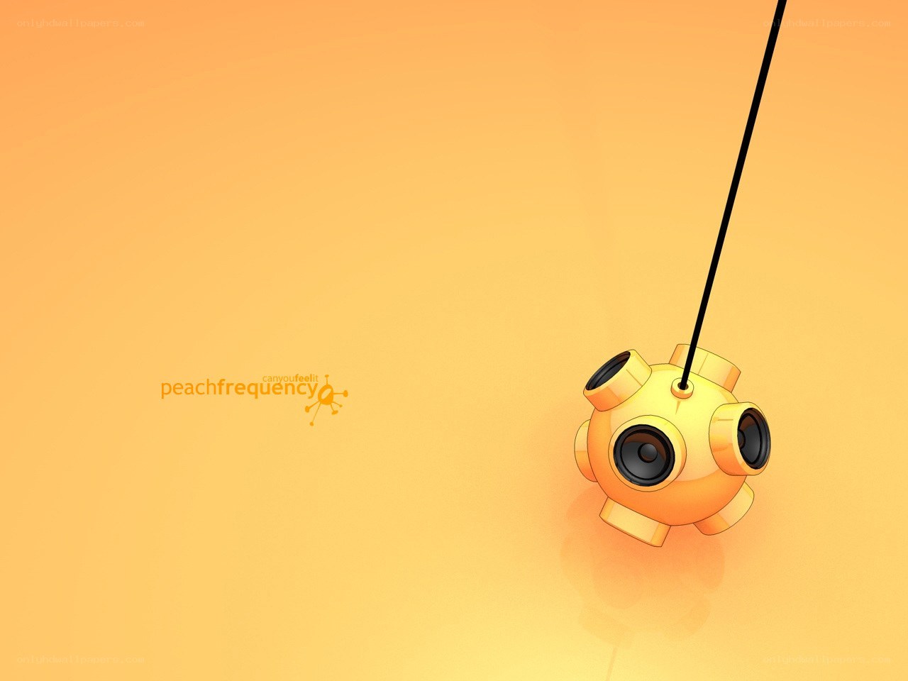 yellow speaker device hanging