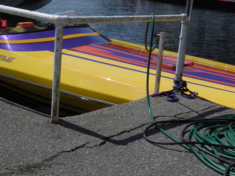 Yellow Speedboat at Dock
