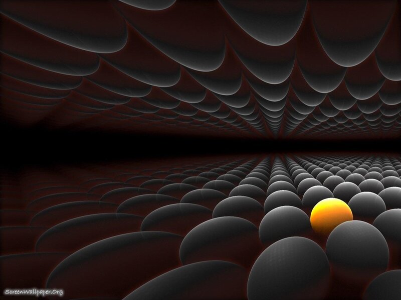 Yellow Sphere in Dark Tunnel — Black