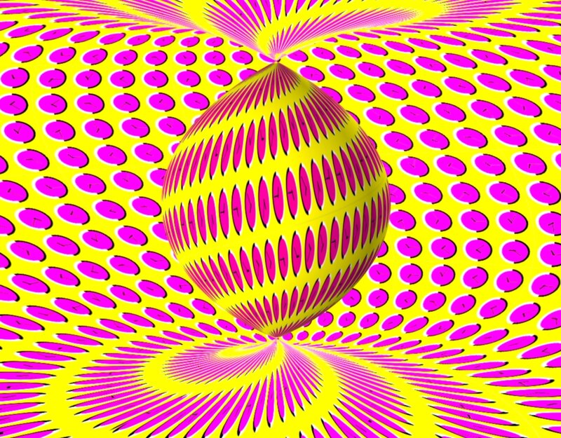 Yellow Sphere with Pink Circles