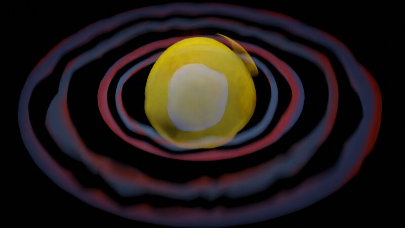 Yellow Sphere with Rings