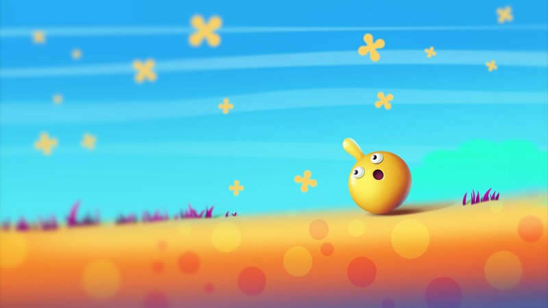 Yellow Spherical Character — Blue