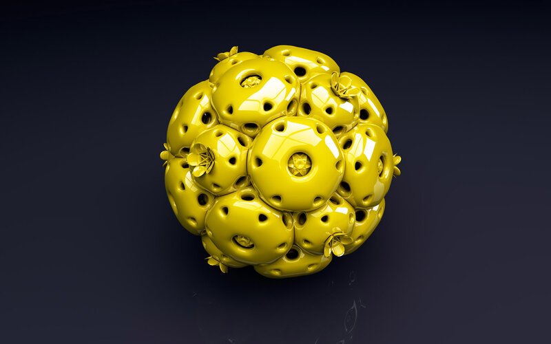 Yellow Spherical Sculpture