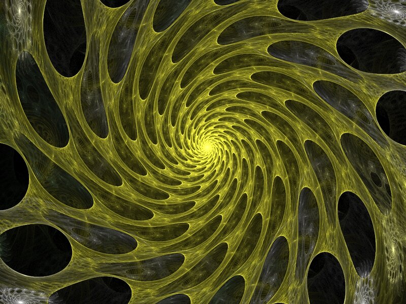 Yellow Spiral Fractal Pattern