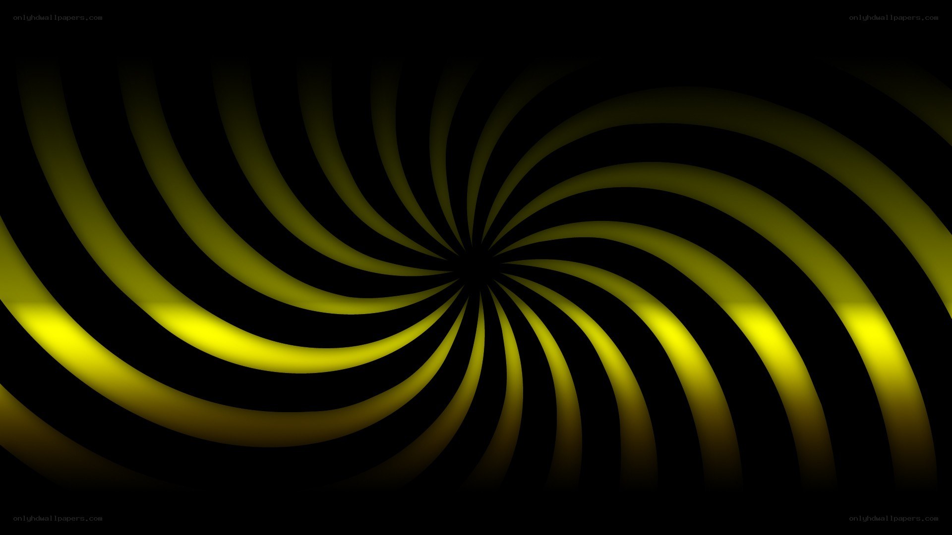 yellow spiral on black background