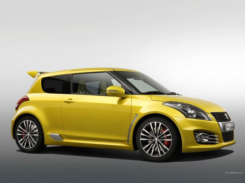 yellow sport compact car