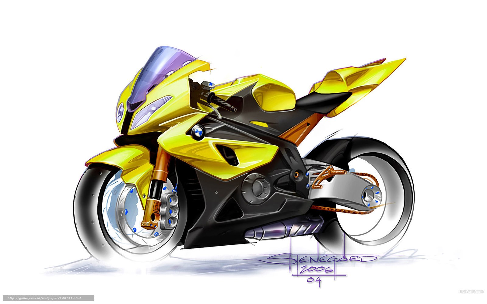 yellow sport motorcycle design