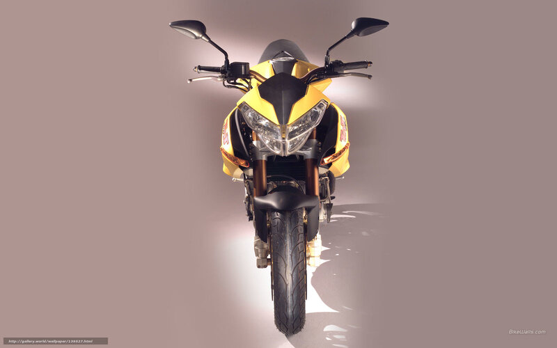 yellow sport motorcycle front view