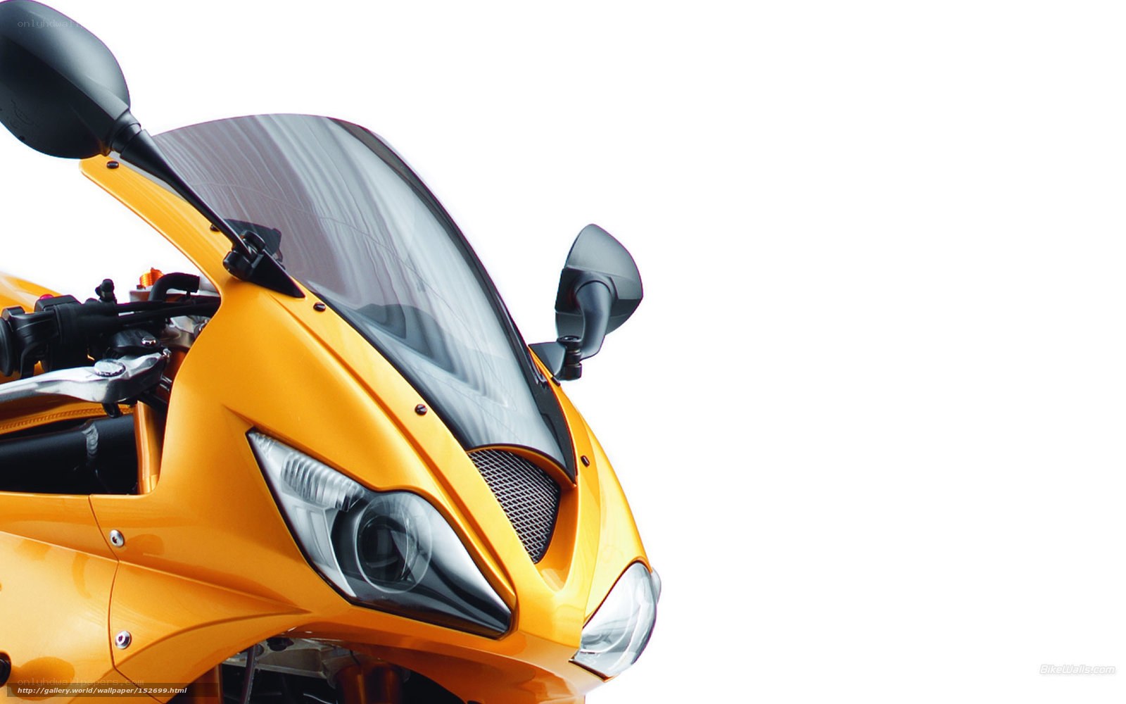 yellow sport motorcycle front