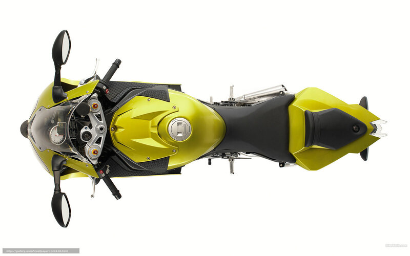 Yellow Sport Motorcycle — Neutral, Photograph, Handlebars