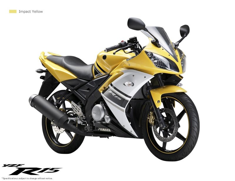 Yellow Sport Motorcycle — Neutral, Photograph, Seat, Exhaust, Windshield, Black, White