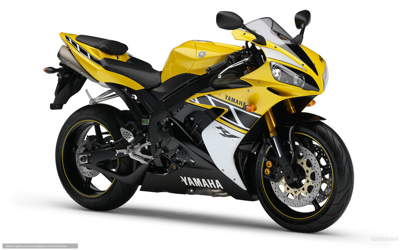 Yellow Sport Motorcycle — Neutral, Photograph, Seat, Windshield, Exhaust