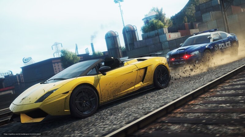 Yellow Sports Car — Action-packed, Afternoon, 3d Render, Police Car