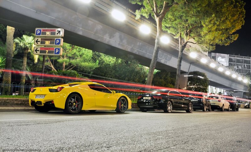 Yellow Sports Car at Night — Dramatic