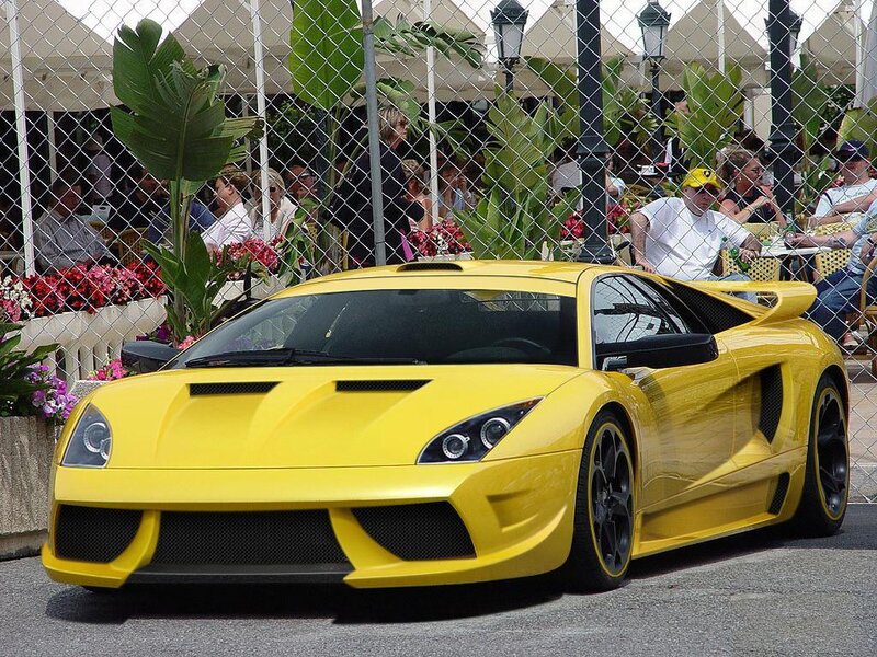 Yellow sports car at outdoor event