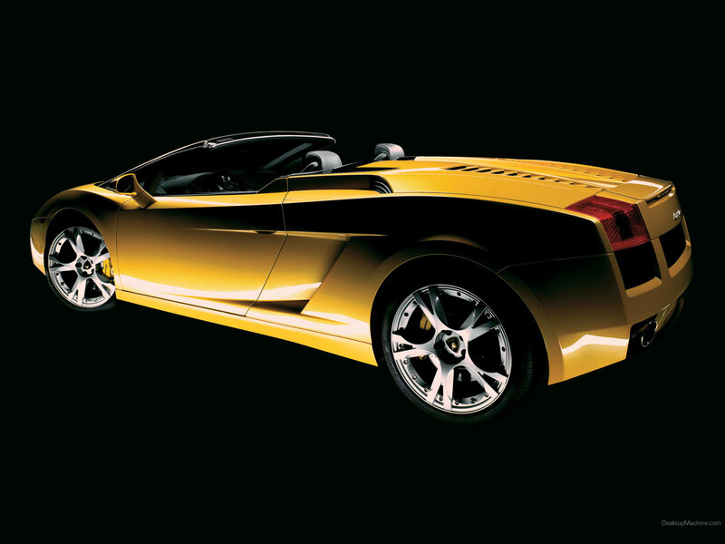 Yellow Sports Car — Black Background