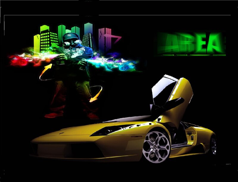 Yellow Sports Car — Black