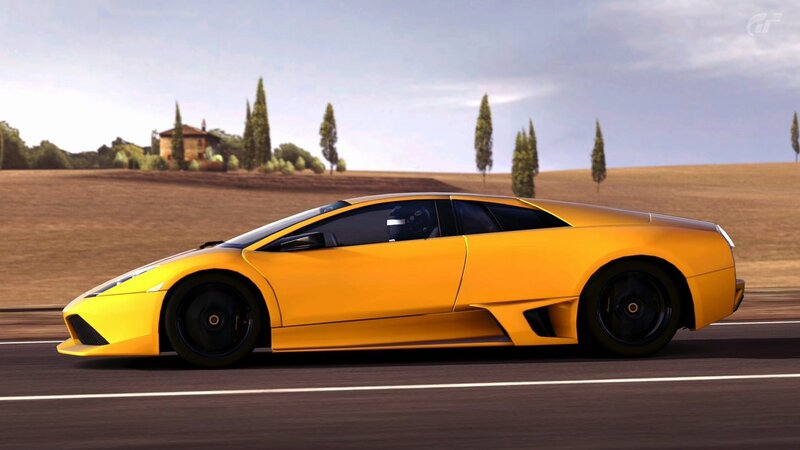 Yellow Sports Car — Calm, Afternoon, 3d Render, Road, Trees