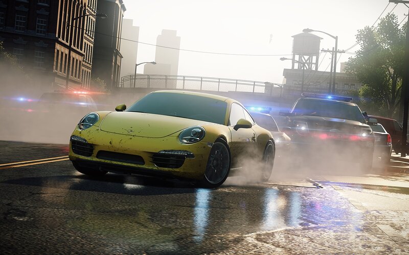Yellow sports car chase