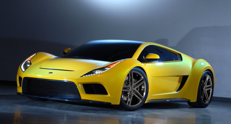 Yellow sports car concept