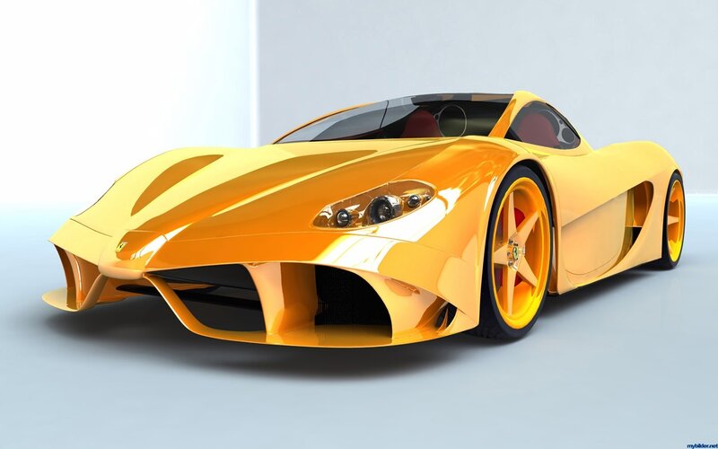 yellow sports car concept