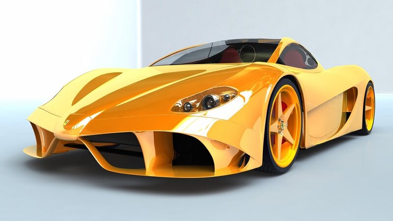 yellow sports car concept