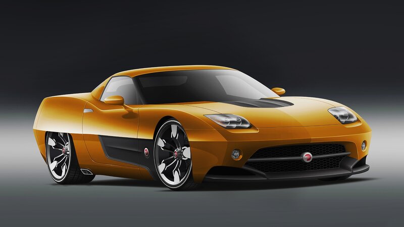 yellow sports car concept