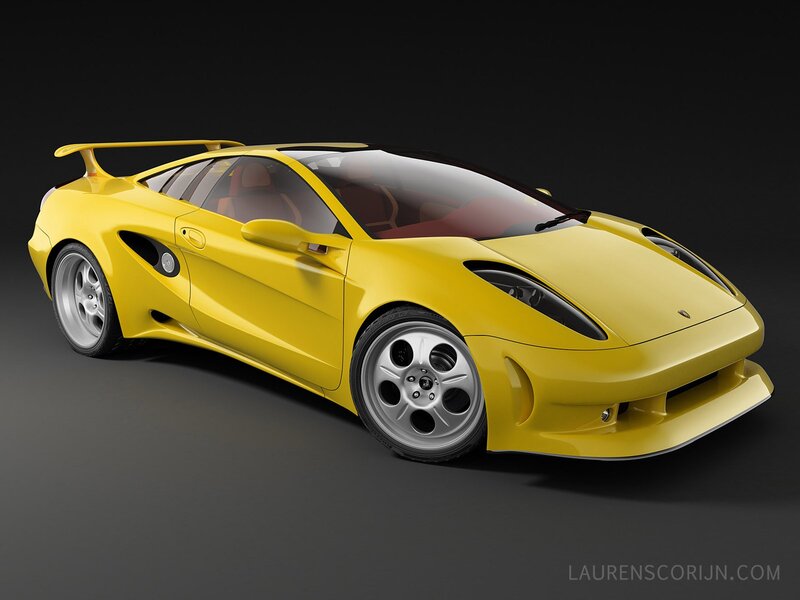 yellow sports car concept