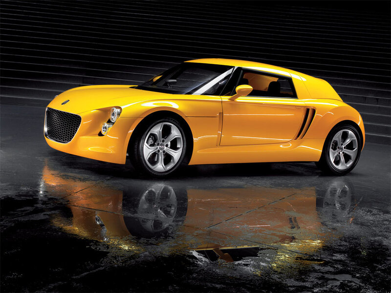 Yellow sports car concept