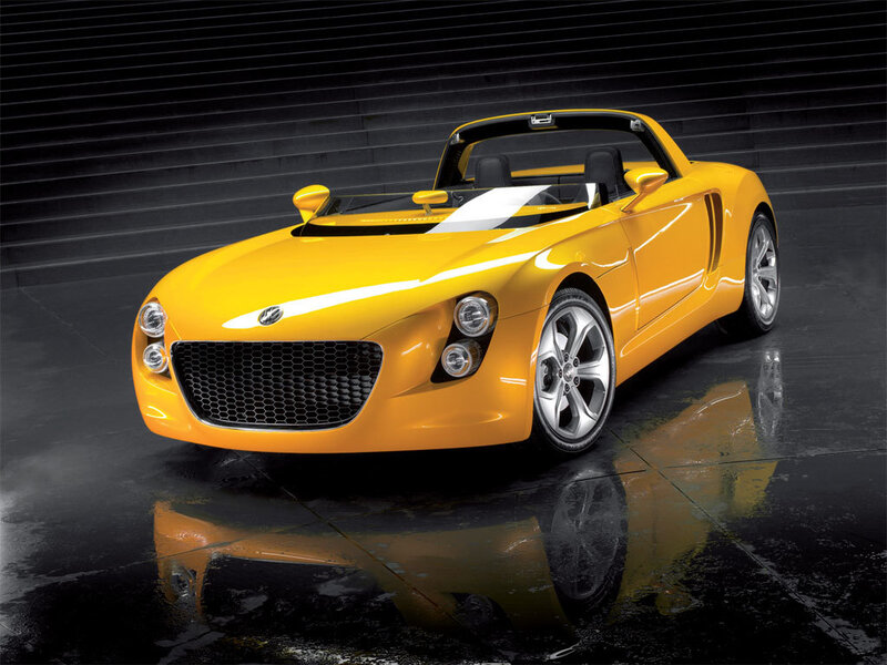 Yellow sports car concept