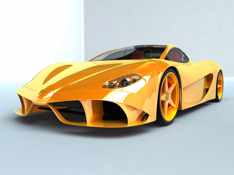 yellow sports car concept