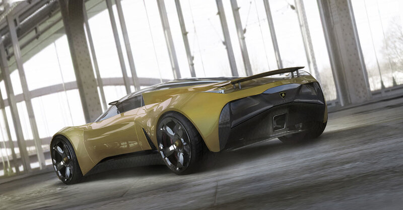 yellow sports car concept