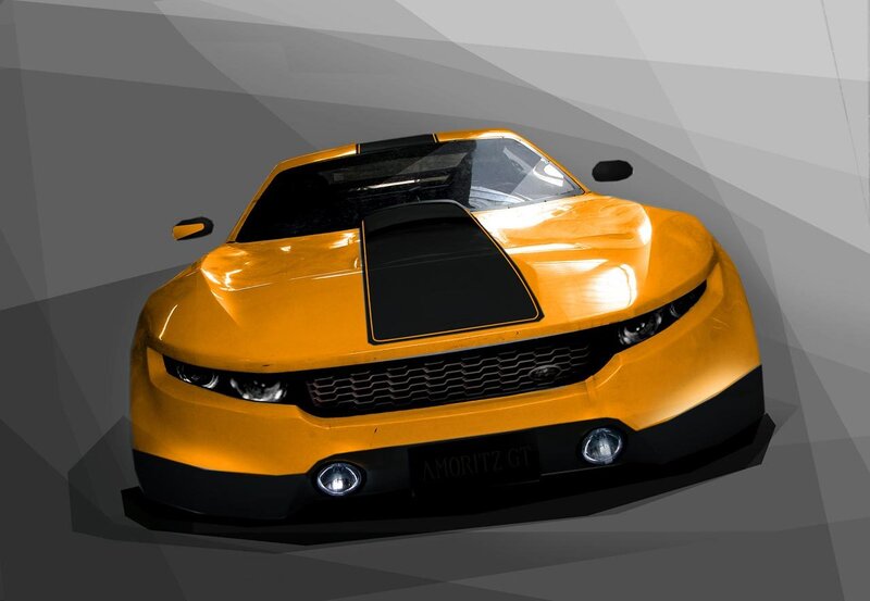 Yellow sports car concept