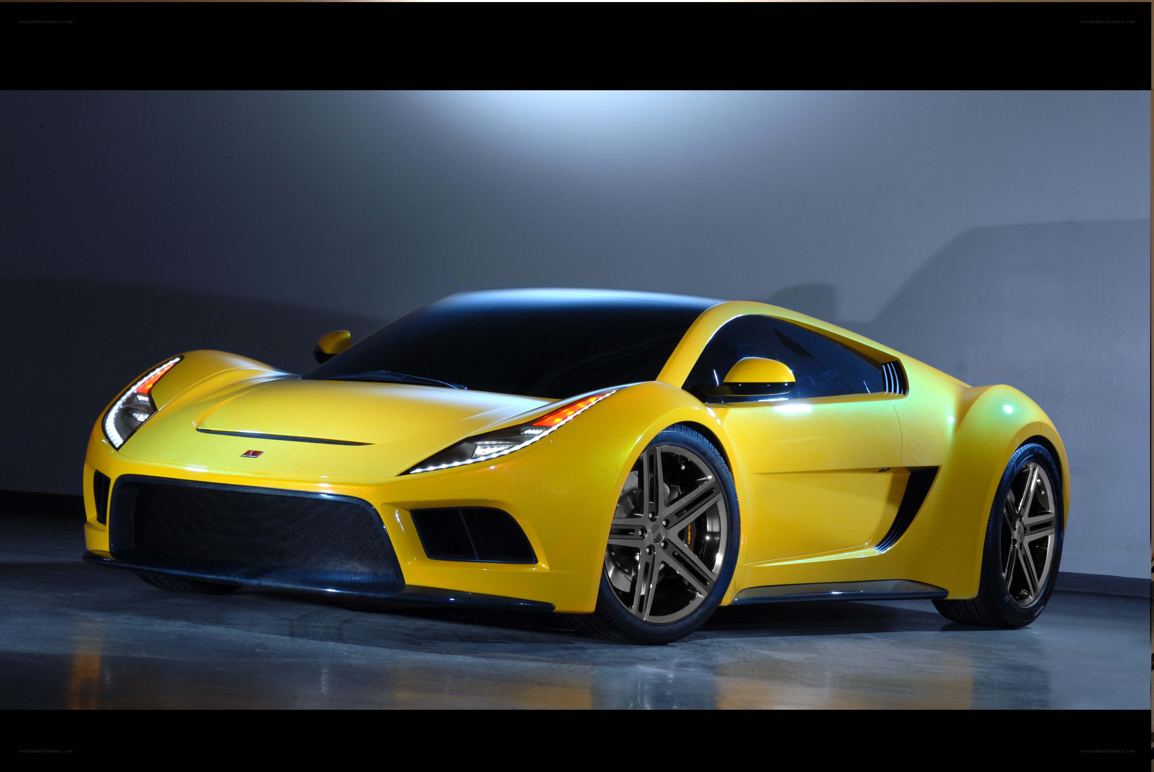 yellow sports car concept