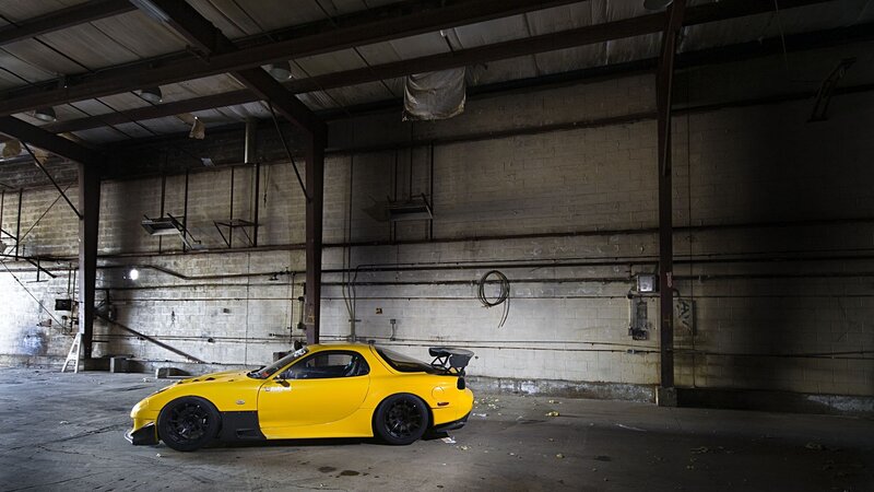 Yellow Sports Car — Concrete Floor