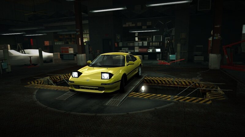 Yellow Sports Car — Dark, Night, 3d Render